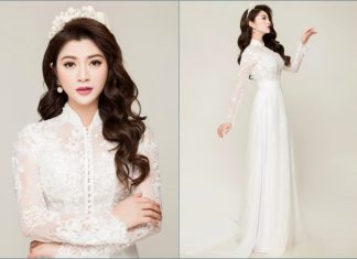 Thanh Trúc tươi tắn làm người mẫu áo dài Minh Châu
